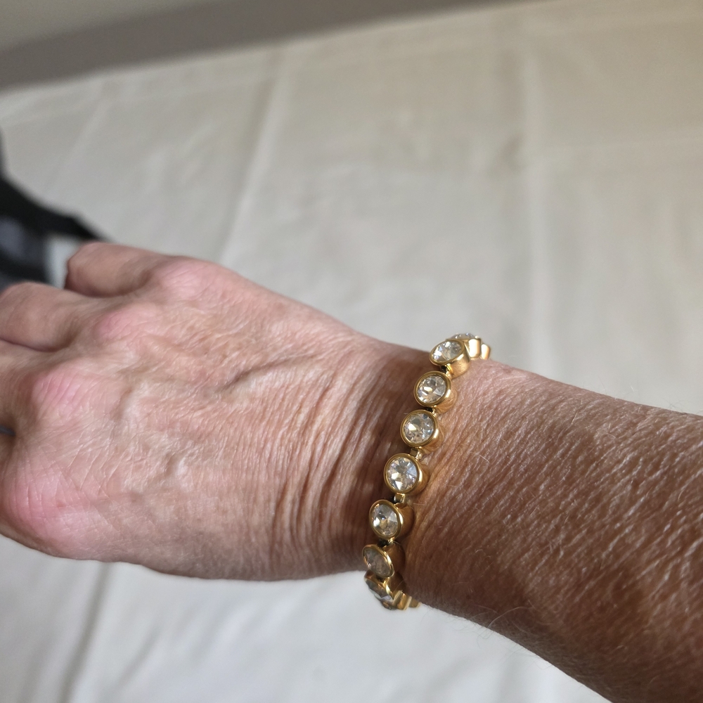 Swarovski CrystalMoonlit  Ice Gold Bracelet with Sparkling Crystals - Picture 3 of 10